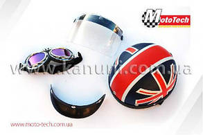 Шолом X8 Британія матовий (відкритий + окуляри)