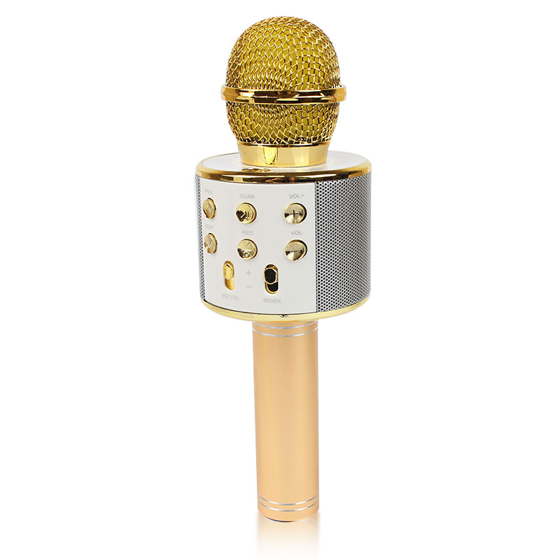 Мікрофон караоке Bluetooth WS-858 gold золото 141116, фото 1
