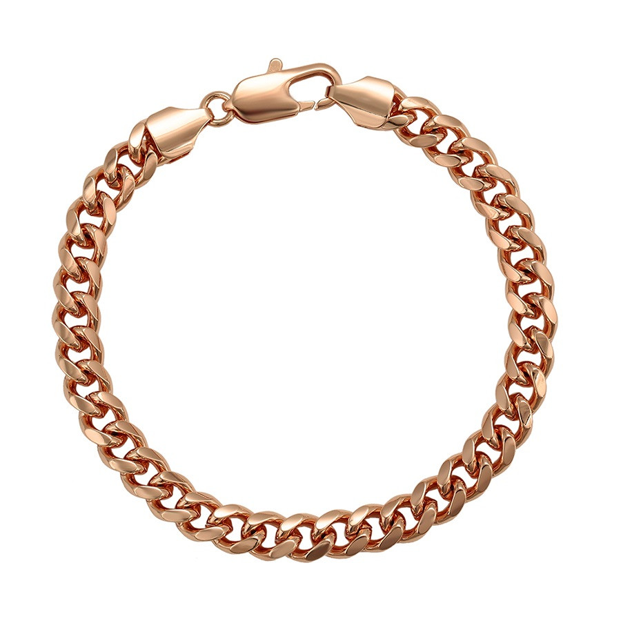 Класичний браслет ХР Gold filled 18k. Рожеве золото. Розмір 230 х 8 мм. 