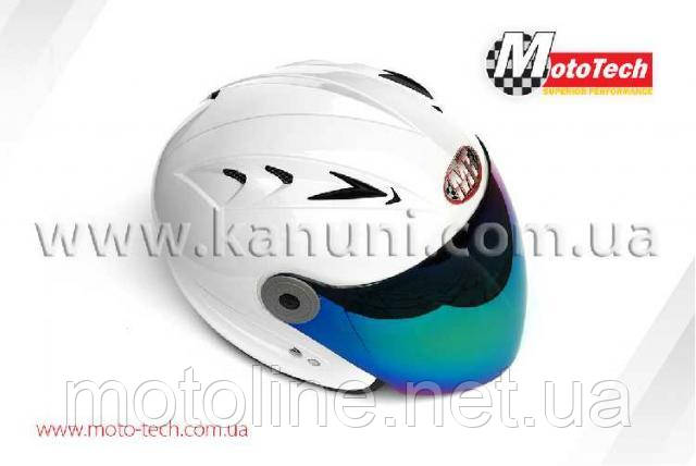 Шолом 613/210 (відкритий/тоноване скло), білий, M, фото 1