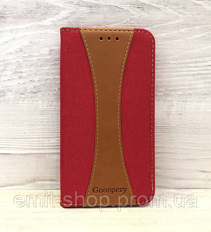 Чохол-книжка Goospery Canvas для Xiaomi Redmi 4a (Червоний), фото 2