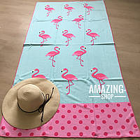 Пляжное полотенце | Пляжный плед | Пляжный коврик | "Фламинго" Размер 170*86 см.
