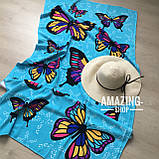 Пляжний рушник  ⁇  Пляжний плед  ⁇  Пляжний килимок  ⁇  "Метелики" Розмір 170*86 см., фото 3