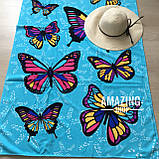 Пляжний рушник  ⁇  Пляжний плед  ⁇  Пляжний килимок  ⁇  "Метелики" Розмір 170*86 см., фото 4