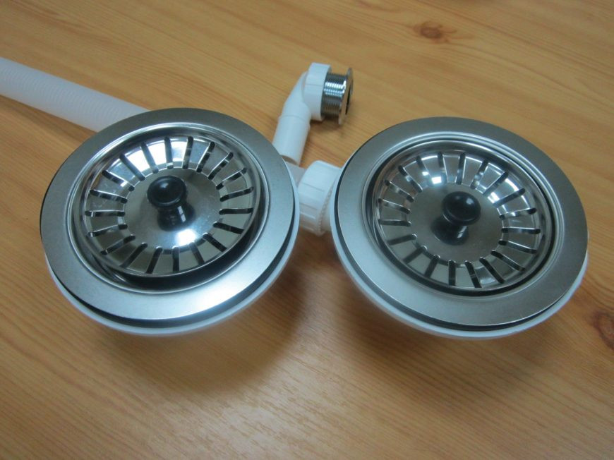 Євро вентиль  Fisc Italiana, сифон  з переливом для 2-ї кухонної мийки Італія