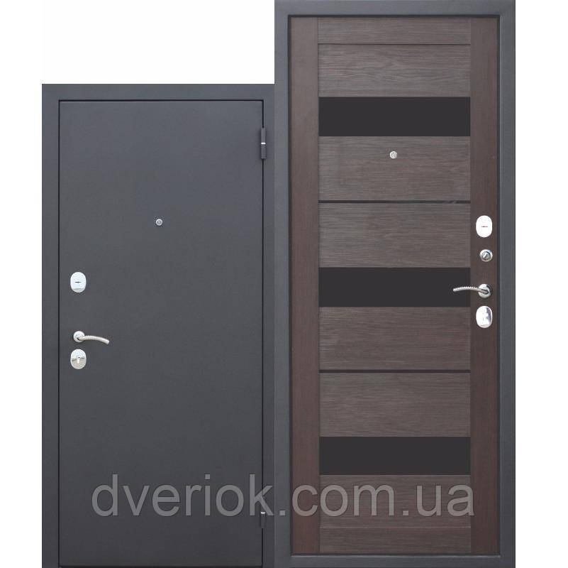 Вхідні двері Гарда 75мм Муар/ Темний кипарис Царга/ Модрина мокко Царга, фото 1
