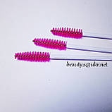 Щітка нейлонова, для вій і брів, біла ніжка-червоний ворс, фото 2