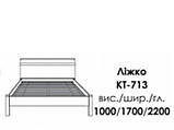 Ліжко двоспальне Магнолія з ламелями КТ-713 (БМФ) 1700х2200х1000мм, фото 3