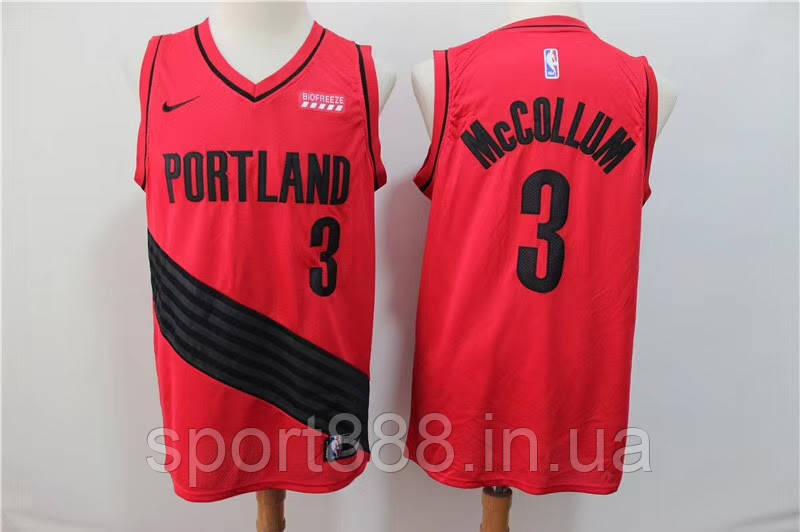 Вишивка червона майка Nike McCollum No3 Portland Trail Blazers команда