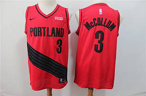 Вишивка червона майка Nike McCollum No3 Portland Trail Blazers команда