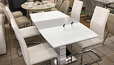 Стіл обідній розкладний в стилі модерн Houston (Х'юстон) DT-9123-1 Evrodim, White Satin, фото 3