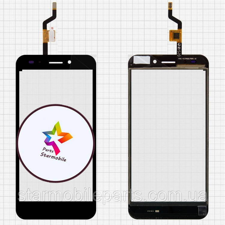 Сенсорний екран для мобільного телефона Nomi i507, чорний, фото 1