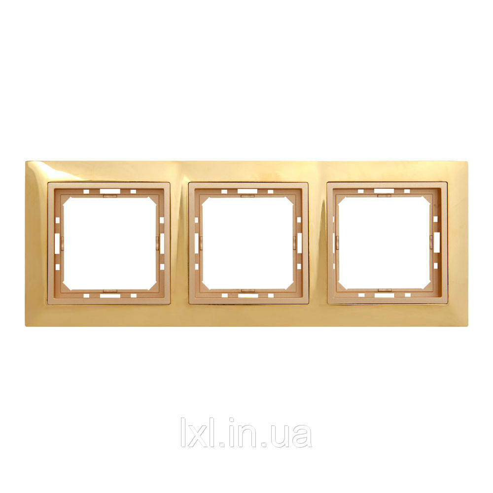 Рамка 3 місця золотий/бронзовий TESLA (матеріал метал)
