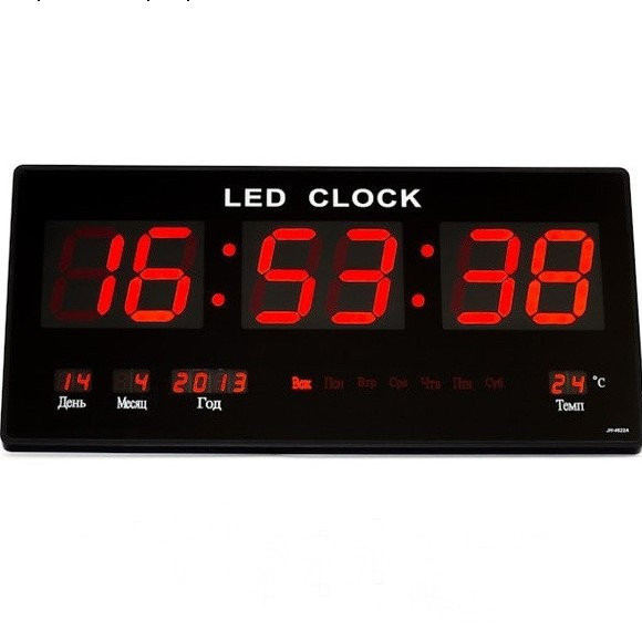 Настінний годинник Led з підсвіткою 3615 red, Електронний годинник, будильник, настільний годинник