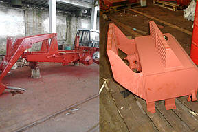 Грунтование рамы, деталей кузова, гидробаков, стрелы, рукояти и тд. 