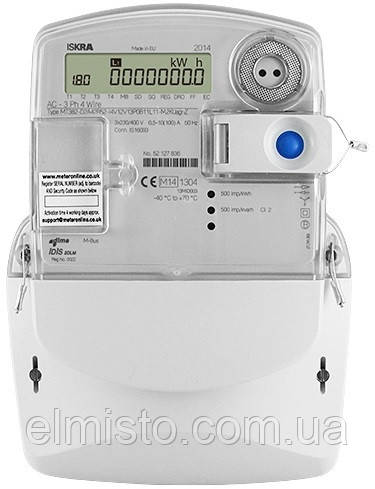 Электросчетчик ISKRA МТ382-T1A42R52 5(6)A/ТС с GSM модемом трехфазный А±R±, многотарифный (Словения) - фото 2 - id-p241751151