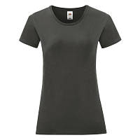 Женская однотонная женская футболка под принт графитовая - XS, S, M, L, XL, 2XL