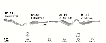 Глушник приймальна труба Аудіо AUDI: 80 81-84, 90 84-87, COUPE 80-88, VW: PASSAT 81-88, PASSAT Variant 81-, фото 3