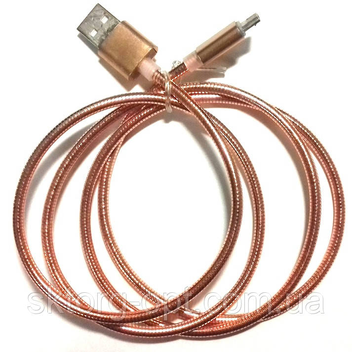 Кабель даних USB-microUSB металізований 1м
