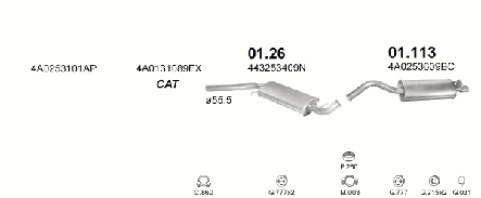 Глушник задн частина Аудіо AUDI: A6 1.8-20V 10.95-10.97, фото 3