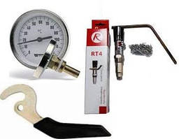 Регулятори тяги, термометри, ручки для твердопаливних котлів