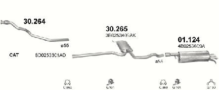 Глушник задн частина Аудіо AUDI: A4 1.9 TDI 00-01, фото 3