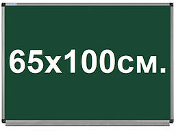 Крейдяна дошка шкільна магнітна 65х100 см. для крейди в алюмінієвій рамі UkrBoards