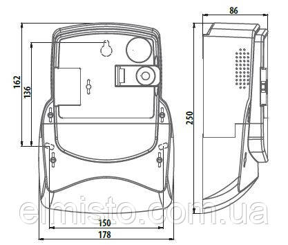 Габаритные размеры корпуса счетчика Iskra МТ382-D2-P0