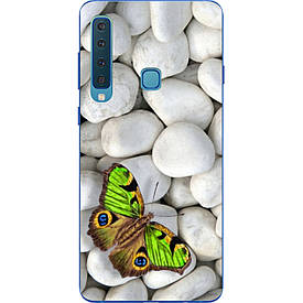 Чохол силіконовий з картинкою для Samsung Galaxy A9 (2018) SM-A920F Метелик на камушках