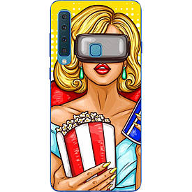 Чохол з картинкою силіконовий для Samsung Galaxy A9 (2018) SM-A920F Дівчина з попкорном