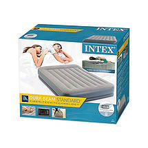 Надувне ліжко Intex 64118 (152x203x30 см.) підголовник і електронасос., фото 2