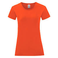 Хлопковая женская стильная футболка огненно-оранжевого цвета - XS, S, M, L, XL, 2XL