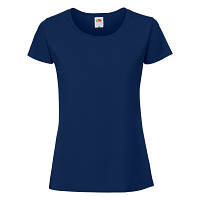Синяя однотонная женская плотная футболка под вышивку или принт - XS, M, L, XL, 2XL