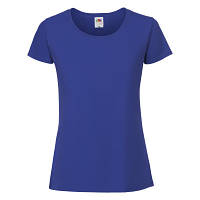 Модная летняя хлопковая женская футболка ярко-синяя - S, XL