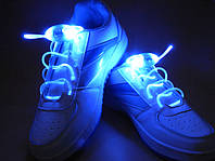 Светящиеся шнурки  4-го поколения,синие —самые Ярки!