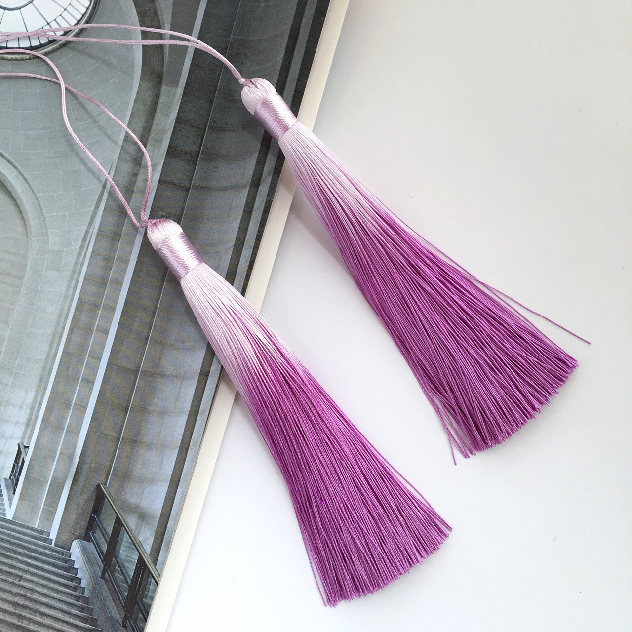 Текстильний пензлик. Колір: Фіолетовий градієнт. Довжина 13 см (1 шт.)