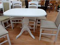 Овальный раскладной стол Триумф, белый (белоснежный) 105-145х75 см