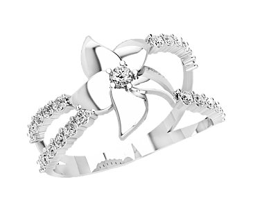 Кільце жіноче срібне Квітка, фото 1