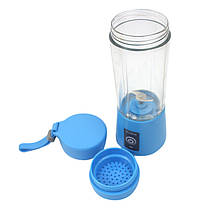 Блендер портативний Usb фітнес-блендер Juicer Cup блакитний 150029, фото 5