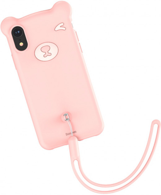 Чохол Baseus для iPhone XR Bear Silicone Case, Pink (WIAPIPH61-BE04)