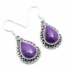 Чароїт сережки