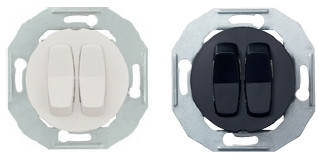 Двоклавішний вимикач чорний Renova Schneider Electric WDE011216, фото 1