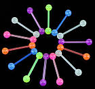 Штанга, пірсинг для язика, світиться в темряві, ніжка біпласт, фото 4