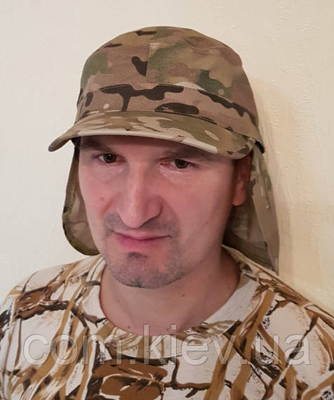 Кашкет із захистом шиї та вух від сонця камуфляж "мультикам" світлий