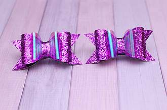 Банти на резинці для волосся дитячі з екошкіри Фіолетові 151 Об