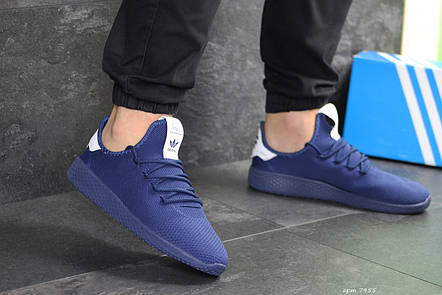Чоловічі літні кросівки Adidas Pharrell Williams,сині,сітка, фото 2