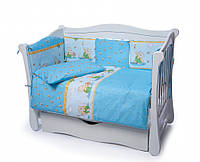 Детская постель Twins Comfort 4 элемента бампер подушки Медуны голубой