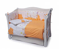 Детская постель Twins Comfort 4 элемента бампер подушки Горошки оранжевый