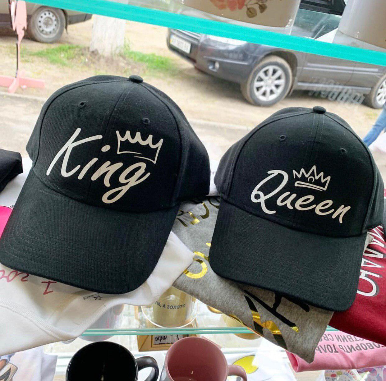 Парные кепки KING & QUEEN с коронами - фото 1 - id-p973971986