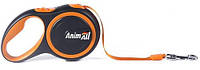 Поводок-рулетка AnimАll (ЭнимАЛ до 50кг, 5 метров L, оранжево-черный)